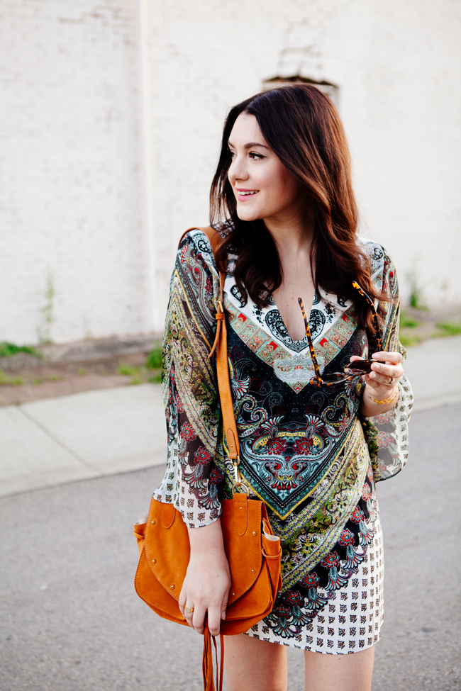 Alice & Olivia boho mini dress, on Kendi Everyday