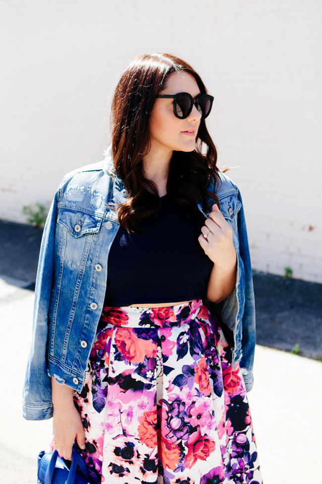 Floral Midi Skirt and Crop Top, on Kendi Everyday